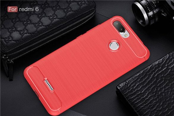 Чохол Carbon для Xiaomi Redmi 6 бампер Red
