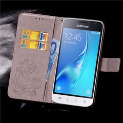 Чехол Clover для Samsung Galaxy J1 Mini / J105 книжка кожа PU Gray