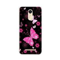 Чехол Print для Xiaomi Redmi Note 3 Pro SE / Note 3 Pro Special Edison 152 силиконовый бампер Butterflies Pink