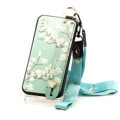 Чехол Lanyard для Iphone XS бампер с ремешком Cyan