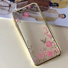 Чехол Luxury для Iphone SE 2020 бампер со стразами ультратонкий Gold