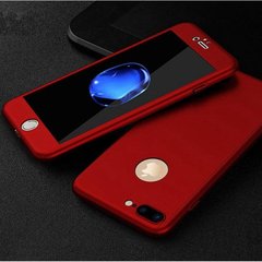 Чехол Dualhard 360 для Iphone 7 Plus / 8 Plus оригинальный с яблоком Бампер Red БЕЗ СТЕКЛА