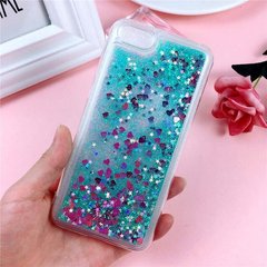 Чехол Glitter для Iphone SE 2020 Бампер Жидкий блеск Бирюзовый
