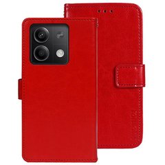 Чехол Idewei для Xiaomi Redmi Note 13 5G книжка кожа PU с визитницей красный