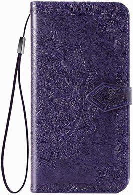 Чехол Vintage для IPhone XR книжка с узором кожа PU фиолетовый