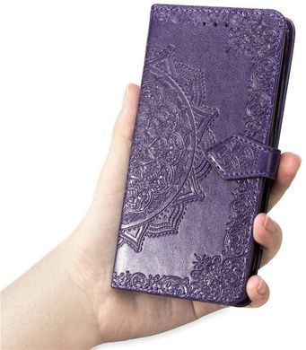 Чохол Vintage для IPhone XR книжка з візерунком шкіра PU фіолетовий