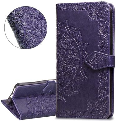 Чохол Vintage для IPhone XR книжка з візерунком шкіра PU фіолетовий