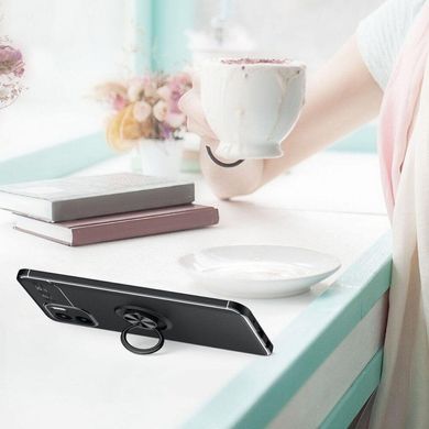 Чехол TPU Ring для Xiaomi Redmi A1 Plus бампер противоударный с подставкой Black