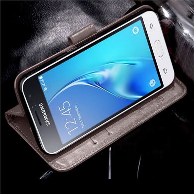 Чохол Clover для Samsung Galaxy J1 Mini / J105 книжка шкіра PU Gray
