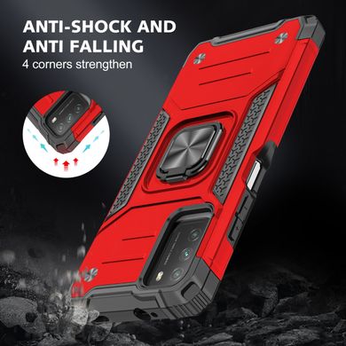 Чехол Protector для Xiaomi Poco M3 бампер противоударный с подставкой Red
