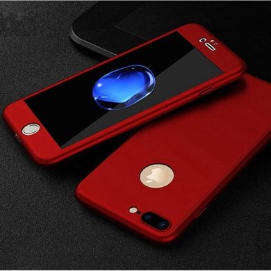 Чехол Dualhard 360 для Iphone 7 Plus / 8 Plus оригинальный с яблоком Бампер Red БЕЗ СТЕКЛА