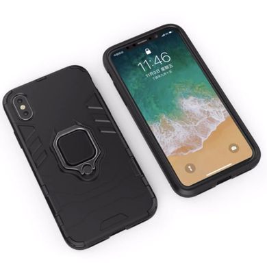 Чехол Iron Ring для Iphone X бампер противоударный с подставкой Black