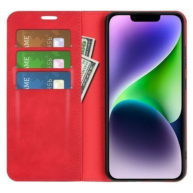 Чехол Taba Retro-Skin для iPhone 15 книжка кожа PU с визитницей красный
