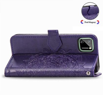 Чехол Vintage для Realme C11 книжка с визитницей кожа PU фиолетовый