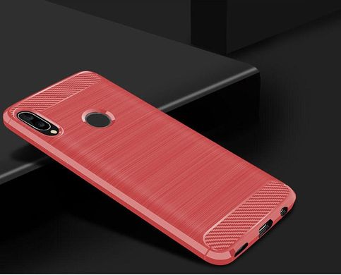 Чехол Carbon для Huawei P Smart Plus / INE-LX1 бампер Red