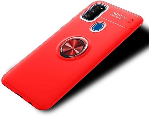 Чехол TPU Ring для Samsung Galaxy M30s / M307F бампер накладка с подставкой Red