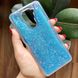 Чехол Glitter для Xiaomi Redmi Note 9 бампер силиконовый аквариум Синий