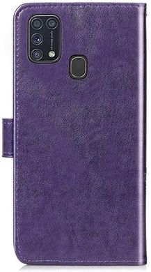 Чехол Clover для Samsung Galaxy M31 / M315 книжка с узором кожа PU фиолетовый