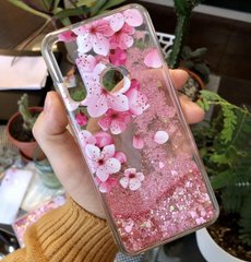 Чехол Glitter для Xiaomi Redmi Note 8T бампер Жидкий блеск аквариум Sakura