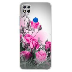 Чехол Print для Xiaomi Redmi 9C Бампер силиконовый Roses pink