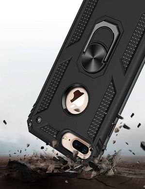 Чехол Shield для Iphone 7 Plus / 8 Plus бронированный Бампер с подставкой Black