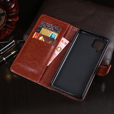 Чехол Idewei для Samsung Galaxy A12 2021 / A125 книжка кожа PU с визитницей коричневый