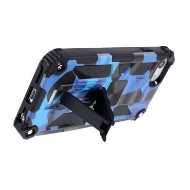 Чехол Military Shield для Iphone SE 2022 бампер противоударный с подставкой Blue