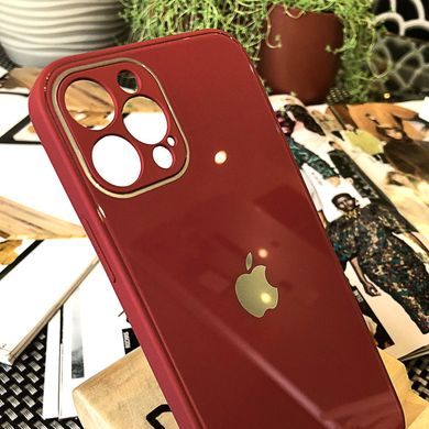 Чехол Color-Glass для Iphone 12 Pro бампер с защитой камер Red