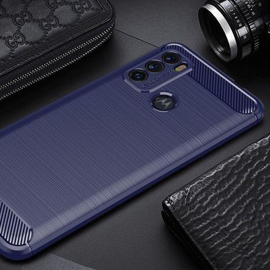 Чехол Carbon для Motorola Moto G60 бампер противоударный Blue