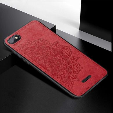 Чехол Embossed для Xiaomi Redmi 6A бампер накладка тканевый красный