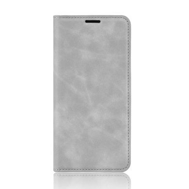 Чохол Taba Retro-Skin для iPhone XR книжка шкіра PU з візитницею сірий