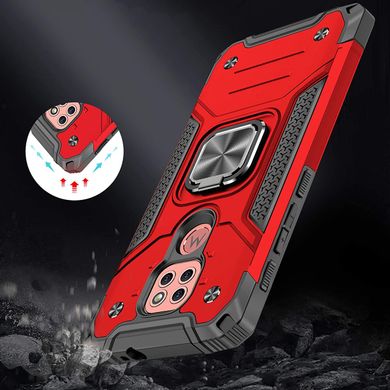 Чехол Protector для Motorola Moto E7 Plus бампер противоударный с подставкой Red