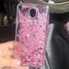 Чехол Glitter для Samsung Galaxy J5 2017 / J530 Бампер Жидкий блеск сердце розовый