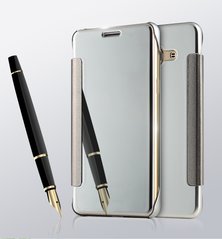 Чехол Mirror для Samsung G530 / G531 / Galaxy Grand Prime зеркальный книжка Clear View Silver