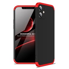 Чехол GKK 360 для Iphone 12 Бампер оригинальный без выреза Black-Red