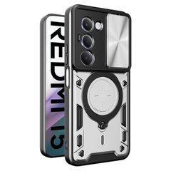 Чехол Magnetic Shield для Xiaomi Redmi 15 4G EU version 171 mm бампер противоударный с подставкой кольцом Silver