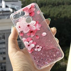 Чехол Glitter для Huawei P Smart / FIG-LX1 / FIG-LA1 бампер Жидкий блеск аквариум Sakura