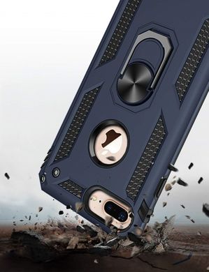 Чехол Shield для Iphone 7 Plus / 8 Plus бронированный Бампер с подставкой Dark-Blue