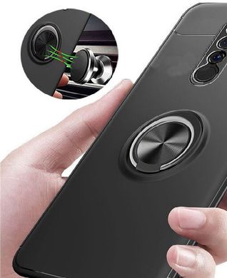 Чехол TPU Ring для Xiaomi Redmi 9 бампер с подставкой кольцом Black