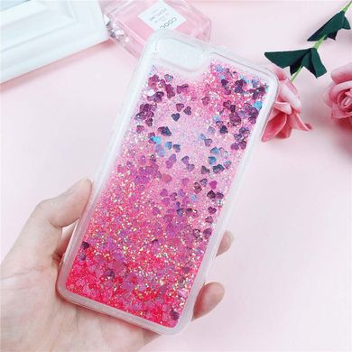 Чохол Glitter для Iphone SE 2020 Бампер Рідкий блиск Серце Рожевий