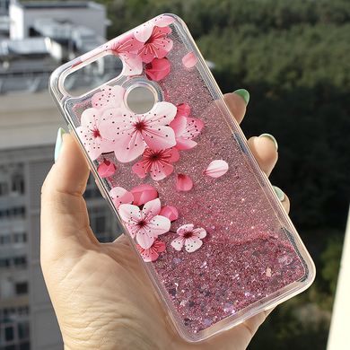 Чохол Glitter для Huawei P Smart / FIG-LX1 / FIG-LA1 бампер Рідкий блиск акваріум Sakura