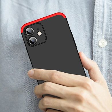 Чехол GKK 360 для Iphone 12 Бампер оригинальный без выреза Black-Red