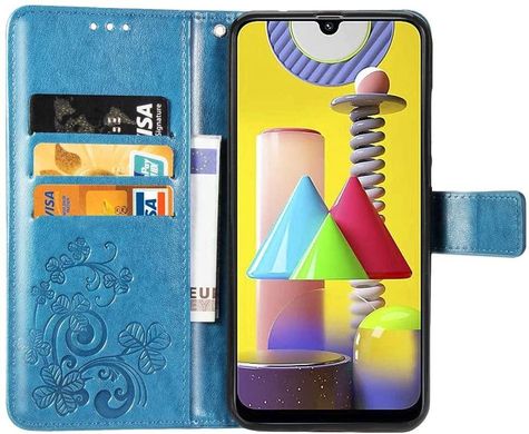 Чохол Clover для Samsung Galaxy M31 / M315 книжка з візерунком шкіра PU блакитний