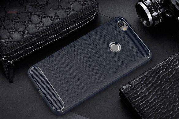Чехол Carbon для Xiaomi Redmi Note 5A / Note 5A Pro / Note 5A Prime бампер Blue