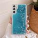 Чехол Glitter для Samsung Galaxy A34 / A346 бампер жидкий блеск синий