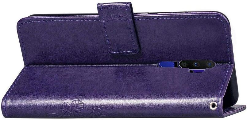 Чехол Clover для OPPO A5 2020 книжка кожа PU с визитницей фиолетовый