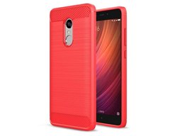 Чехол Carbon для Xiaomi Redmi Note 4 бампер Pink