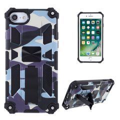Чехол Military Shield для Iphone SE 2022 бампер противоударный с подставкой Navy-Blue