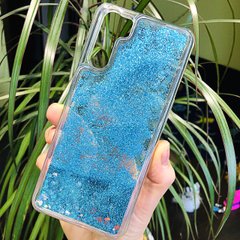 Чехол Glitter для OPPO A91 бампер жидкий блеск Синий