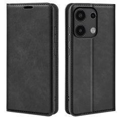 Чехол Taba Retro-Skin для Xiaomi Redmi Note 13 Pro 4G книжка с визитницей кожа PU черный